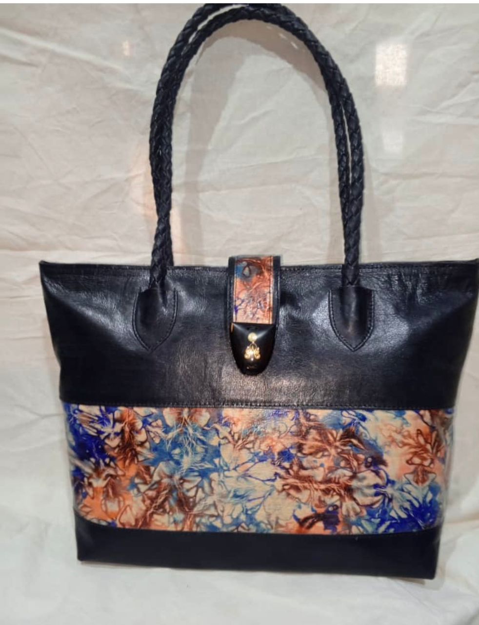 Tote bag floral teint — maroquinerie Dalifini So